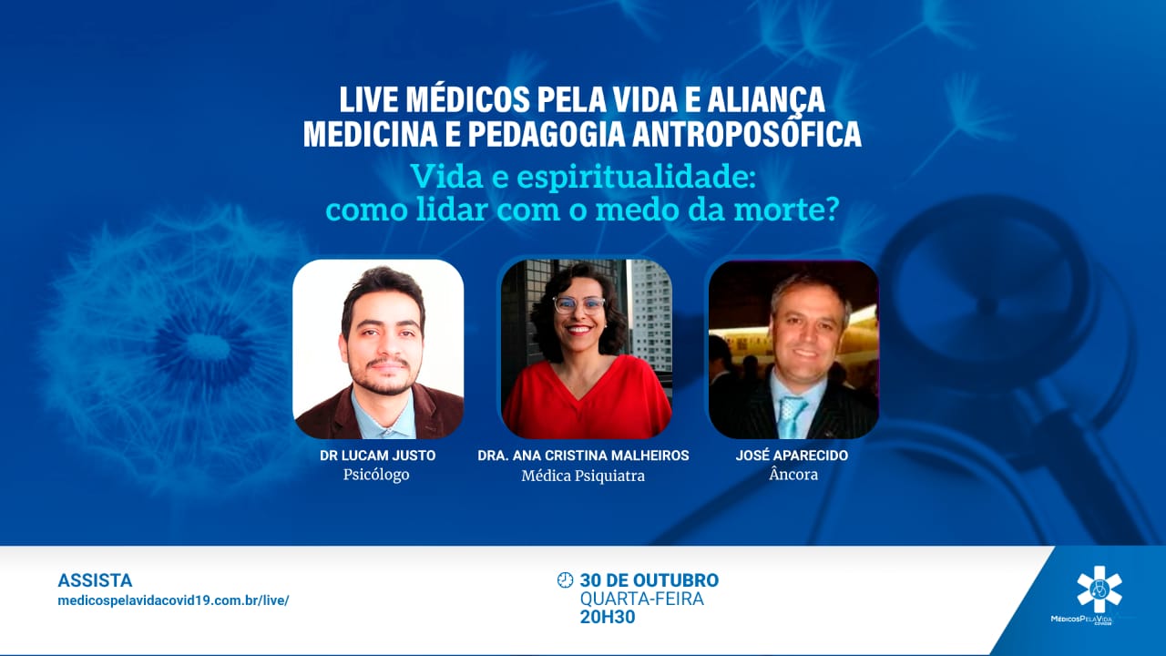 A Live desta quarta-feira (30) às 20h30, MPV e AM&PA vai falar de vida e espiritualidade: como lidar com o medo da morte? Com o Doutor em Saúde e Psicólogo Lucam Justo